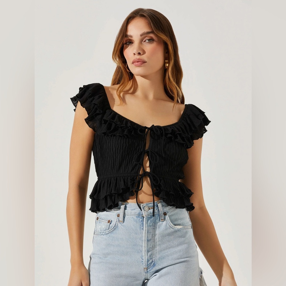 Ruffled Gray Women's Top